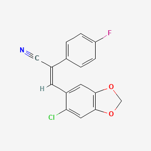 molecular formula C16H9ClFNO2 B5058362 3-(6-chloro-1,3-benzodioxol-5-yl)-2-(4-fluorophenyl)acrylonitrile 