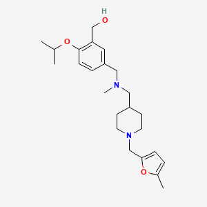 molecular formula C24H36N2O3 B5058370 (2-isopropoxy-5-{[methyl({1-[(5-methyl-2-furyl)methyl]-4-piperidinyl}methyl)amino]methyl}phenyl)methanol 