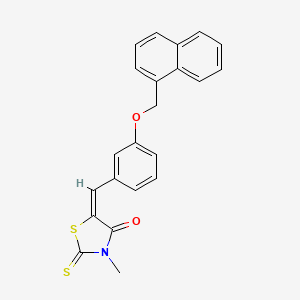 molecular formula C22H17NO2S2 B5058380 3-methyl-5-[3-(1-naphthylmethoxy)benzylidene]-2-thioxo-1,3-thiazolidin-4-one 