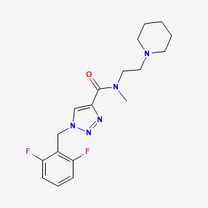 molecular formula C18H23F2N5O B5058384 1-(2,6-difluorobenzyl)-N-methyl-N-[2-(1-piperidinyl)ethyl]-1H-1,2,3-triazole-4-carboxamide 