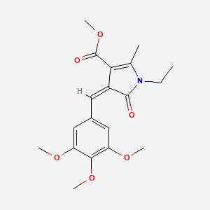 molecular formula C19H23NO6 B5058399 methyl 1-ethyl-2-methyl-5-oxo-4-(3,4,5-trimethoxybenzylidene)-4,5-dihydro-1H-pyrrole-3-carboxylate 