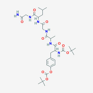 molecular formula C32H50N6O10 B5058413 N,O-bis(tert-butoxycarbonyl)tyrosylalanylglycylleucylglycinamide 