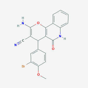 molecular formula C20H14BrN3O3 B5058444 2-amino-4-(3-bromo-4-methoxyphenyl)-5-oxo-5,6-dihydro-4H-pyrano[3,2-c]quinoline-3-carbonitrile 