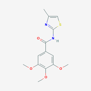 molecular formula C14H16N2O4S B505846 3,4,5-trimethoxy-N-(4-methyl-1,3-thiazol-2-yl)benzamide 