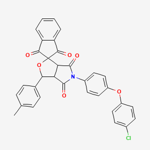 molecular formula C33H22ClNO6 B5058465 5-[4-(4-chlorophenoxy)phenyl]-3-(4-methylphenyl)-3a,6a-dihydrospiro[furo[3,4-c]pyrrole-1,2'-indene]-1',3',4,6(3H,5H)-tetrone 