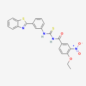 molecular formula C23H18N4O4S2 B5058486 N-({[3-(1,3-benzothiazol-2-yl)phenyl]amino}carbonothioyl)-4-ethoxy-3-nitrobenzamide 
