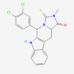 molecular formula C20H15Cl2N3OS B5058503 5-(3,4-dichlorophenyl)-2-methyl-3-thioxo-2,3,5,6,11,11a-hexahydro-1H-imidazo[1',5':1,6]pyrido[3,4-b]indol-1-one 