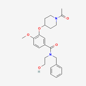 molecular formula C24H30N2O5 B5058525 3-[(1-acetyl-4-piperidinyl)oxy]-N-benzyl-N-(2-hydroxyethyl)-4-methoxybenzamide 