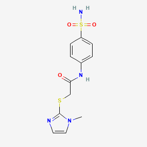 molecular formula C12H14N4O3S2 B5058536 N-[4-(aminosulfonyl)phenyl]-2-[(1-methyl-1H-imidazol-2-yl)thio]acetamide 