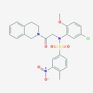 molecular formula C25H24ClN3O6S B5058544 N-(5-chloro-2-methoxyphenyl)-N-[2-(3,4-dihydro-2(1H)-isoquinolinyl)-2-oxoethyl]-4-methyl-3-nitrobenzenesulfonamide 