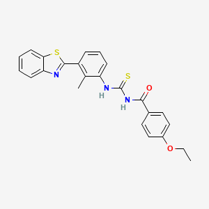 molecular formula C24H21N3O2S2 B5058558 N-({[3-(1,3-benzothiazol-2-yl)-2-methylphenyl]amino}carbonothioyl)-4-ethoxybenzamide 