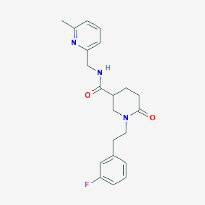molecular formula C21H24FN3O2 B5058566 1-[2-(3-fluorophenyl)ethyl]-N-[(6-methyl-2-pyridinyl)methyl]-6-oxo-3-piperidinecarboxamide 