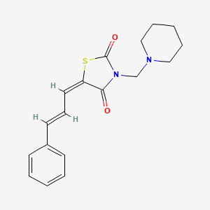 molecular formula C18H20N2O2S B5058577 5-(3-phenyl-2-propen-1-ylidene)-3-(1-piperidinylmethyl)-1,3-thiazolidine-2,4-dione 