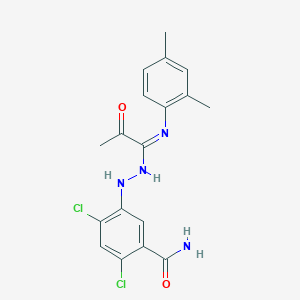 2,4-dichloro-5-(2-{1-[(2,4-dimethylphenyl)amino]-2-oxopropylidene}hydrazino)benzamide