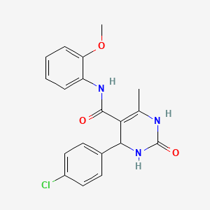 molecular formula C19H18ClN3O3 B5058595 4-(4-chlorophenyl)-N-(2-methoxyphenyl)-6-methyl-2-oxo-1,2,3,4-tetrahydro-5-pyrimidinecarboxamide 