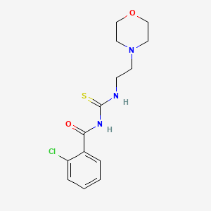 molecular formula C14H18ClN3O2S B5058603 2-chloro-N-({[2-(4-morpholinyl)ethyl]amino}carbonothioyl)benzamide 