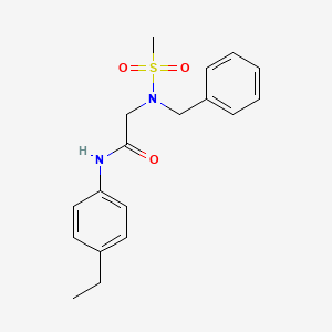 molecular formula C18H22N2O3S B5058607 N~2~-benzyl-N~1~-(4-ethylphenyl)-N~2~-(methylsulfonyl)glycinamide 