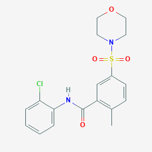 molecular formula C18H19ClN2O4S B5058609 N-(2-chlorophenyl)-2-methyl-5-(4-morpholinylsulfonyl)benzamide 
