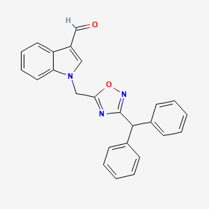 molecular formula C25H19N3O2 B5058616 1-{[3-(diphenylmethyl)-1,2,4-oxadiazol-5-yl]methyl}-1H-indole-3-carbaldehyde 