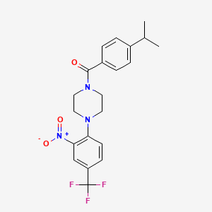 molecular formula C21H22F3N3O3 B5058627 1-(4-isopropylbenzoyl)-4-[2-nitro-4-(trifluoromethyl)phenyl]piperazine 