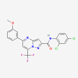 molecular formula C21H13Cl2F3N4O2 B5058656 N-(2,4-dichlorophenyl)-5-(3-methoxyphenyl)-7-(trifluoromethyl)pyrazolo[1,5-a]pyrimidine-2-carboxamide 