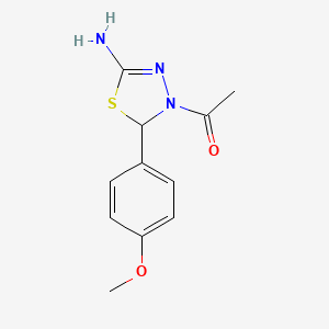 molecular formula C11H13N3O2S B5058664 4-acetyl-5-(4-methoxyphenyl)-4,5-dihydro-1,3,4-thiadiazol-2-amine 