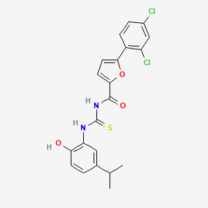 molecular formula C21H18Cl2N2O3S B5058675 5-(2,4-dichlorophenyl)-N-{[(2-hydroxy-5-isopropylphenyl)amino]carbonothioyl}-2-furamide 