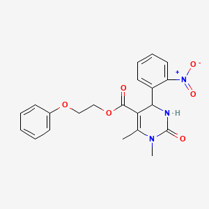 2-phenoxyethyl 1,6-dimethyl-4-(2-nitrophenyl)-2-oxo-1,2,3,4-tetrahydro-5-pyrimidinecarboxylate