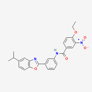 molecular formula C25H23N3O5 B5058707 4-ethoxy-N-[3-(5-isopropyl-1,3-benzoxazol-2-yl)phenyl]-3-nitrobenzamide 