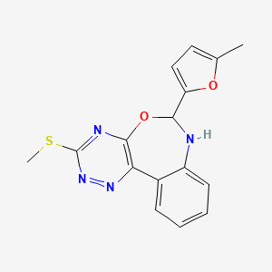 molecular formula C16H14N4O2S B5058711 6-(5-methyl-2-furyl)-3-(methylthio)-6,7-dihydro[1,2,4]triazino[5,6-d][3,1]benzoxazepine 