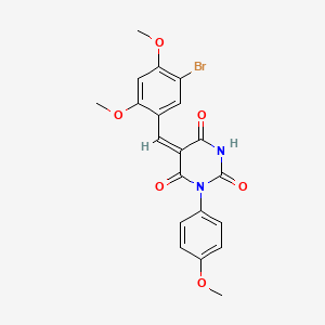 molecular formula C20H17BrN2O6 B5058749 5-(5-bromo-2,4-dimethoxybenzylidene)-1-(4-methoxyphenyl)-2,4,6(1H,3H,5H)-pyrimidinetrione 