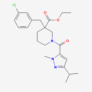 molecular formula C23H30ClN3O3 B5058756 ethyl 3-(3-chlorobenzyl)-1-[(3-isopropyl-1-methyl-1H-pyrazol-5-yl)carbonyl]-3-piperidinecarboxylate 