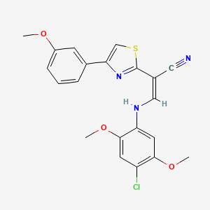 molecular formula C21H18ClN3O3S B5058761 3-[(4-chloro-2,5-dimethoxyphenyl)amino]-2-[4-(3-methoxyphenyl)-1,3-thiazol-2-yl]acrylonitrile 