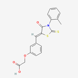 molecular formula C19H15NO4S2 B5058770 (3-{[3-(2-methylphenyl)-4-oxo-2-thioxo-1,3-thiazolidin-5-ylidene]methyl}phenoxy)acetic acid 