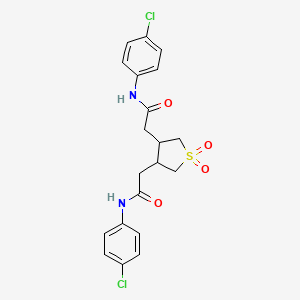 molecular formula C20H20Cl2N2O4S B5058777 2,2'-(1,1-dioxidotetrahydrothiene-3,4-diyl)bis[N-(4-chlorophenyl)acetamide] 