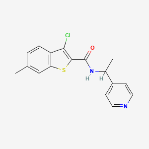 molecular formula C17H15ClN2OS B5058779 3-chloro-6-methyl-N-[1-(4-pyridinyl)ethyl]-1-benzothiophene-2-carboxamide 