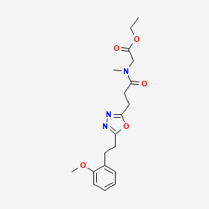 molecular formula C19H25N3O5 B5058806 ethyl N-(3-{5-[2-(2-methoxyphenyl)ethyl]-1,3,4-oxadiazol-2-yl}propanoyl)-N-methylglycinate 