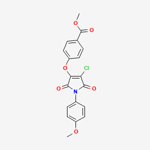 molecular formula C19H14ClNO6 B5058828 methyl 4-{[4-chloro-1-(4-methoxyphenyl)-2,5-dioxo-2,5-dihydro-1H-pyrrol-3-yl]oxy}benzoate 