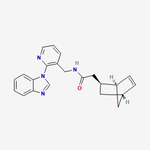 molecular formula C22H22N4O B5058840 N-{[2-(1H-benzimidazol-1-yl)-3-pyridinyl]methyl}-2-[(1S*,2S*,4S*)-bicyclo[2.2.1]hept-5-en-2-yl]acetamide 