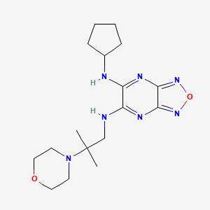 molecular formula C17H27N7O2 B5058846 N-cyclopentyl-N'-[2-methyl-2-(4-morpholinyl)propyl][1,2,5]oxadiazolo[3,4-b]pyrazine-5,6-diamine 