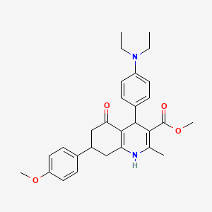 methyl 4-[4-(diethylamino)phenyl]-7-(4-methoxyphenyl)-2-methyl-5-oxo-1,4,5,6,7,8-hexahydro-3-quinolinecarboxylate