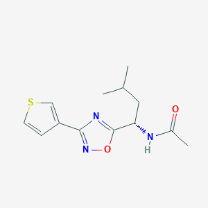 molecular formula C13H17N3O2S B5058872 N-{(1S)-3-methyl-1-[3-(3-thienyl)-1,2,4-oxadiazol-5-yl]butyl}acetamide 