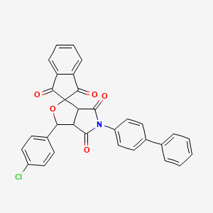 5-(4-biphenylyl)-3-(4-chlorophenyl)-3a,6a-dihydrospiro[furo[3,4-c]pyrrole-1,2'-indene]-1',3',4,6(3H,5H)-tetrone