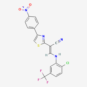 3-{[2-chloro-5-(trifluoromethyl)phenyl]amino}-2-[4-(4-nitrophenyl)-1,3-thiazol-2-yl]acrylonitrile