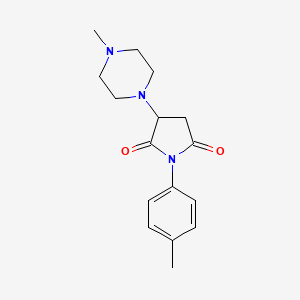 molecular formula C16H21N3O2 B5058891 1-(4-methylphenyl)-3-(4-methyl-1-piperazinyl)-2,5-pyrrolidinedione 