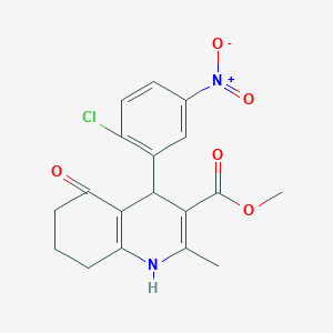 methyl 4-(2-chloro-5-nitrophenyl)-2-methyl-5-oxo-1,4,5,6,7,8-hexahydro-3-quinolinecarboxylate