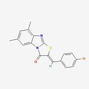 molecular formula C18H13BrN2OS B5058916 2-(4-bromobenzylidene)-6,8-dimethyl[1,3]thiazolo[3,2-a]benzimidazol-3(2H)-one 