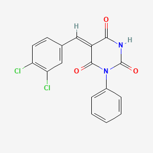 molecular formula C17H10Cl2N2O3 B5058942 5-(3,4-dichlorobenzylidene)-1-phenyl-2,4,6(1H,3H,5H)-pyrimidinetrione 