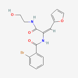 molecular formula C16H15BrN2O4 B5058948 2-bromo-N-(2-(2-furyl)-1-{[(2-hydroxyethyl)amino]carbonyl}vinyl)benzamide 