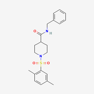 molecular formula C21H26N2O3S B5058958 N-benzyl-1-[(2,5-dimethylphenyl)sulfonyl]-4-piperidinecarboxamide 